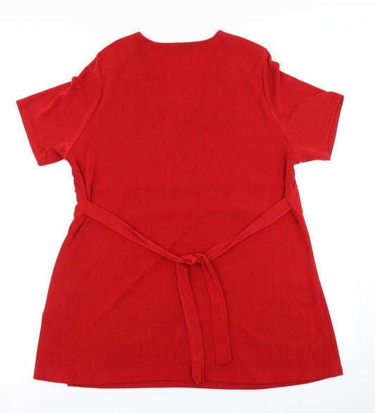 Emilia Classics Womens Red Basic T-Shirt Size XL