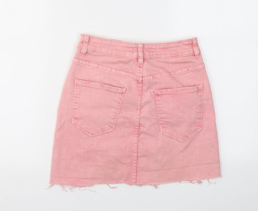 BERSHKA Womens Pink A-Line Skirt Size 26 in