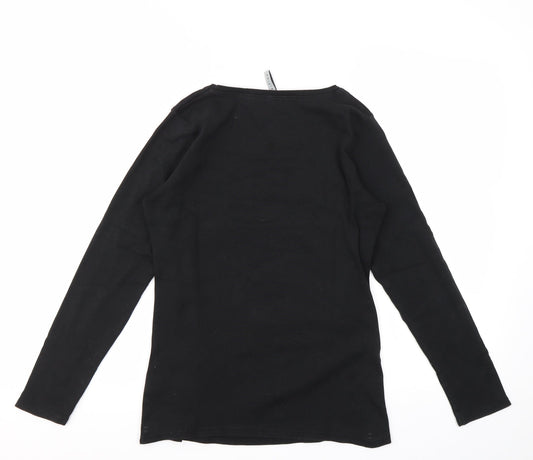 INTUITION Womens Black Basic T-Shirt Size 10