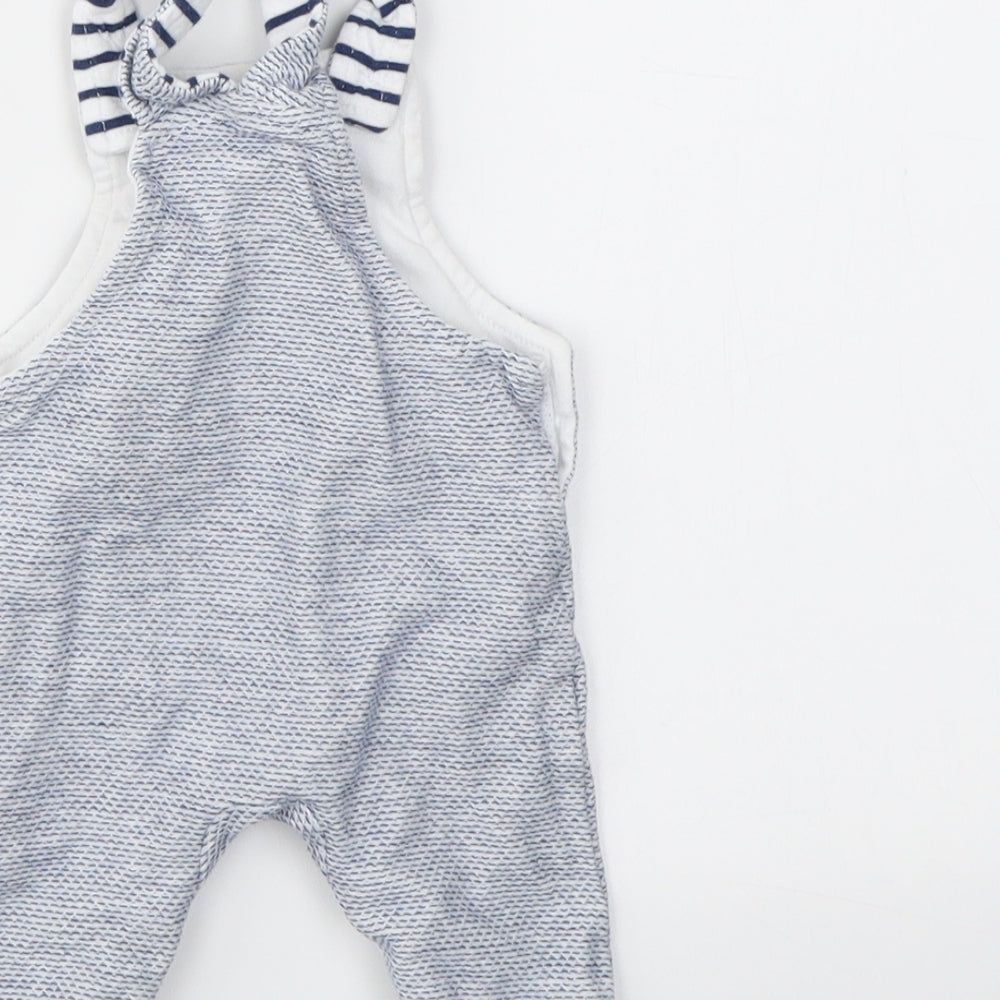 F&F Boys Blue Striped Babygrow One-Piece Size 0-3 Months