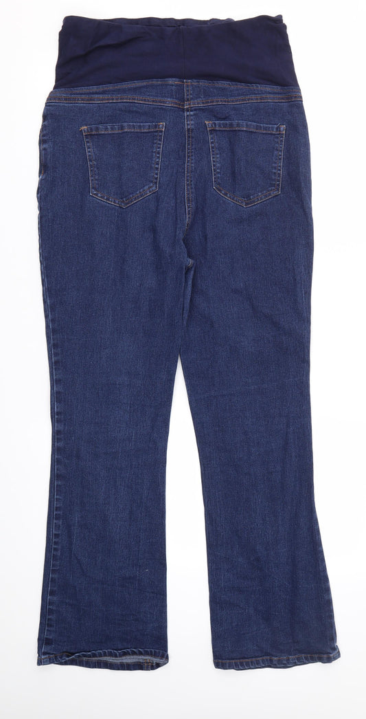 Papaya Womens Blue Straight Jeans Size 12 L28 in - STRECHY WAISTBAND