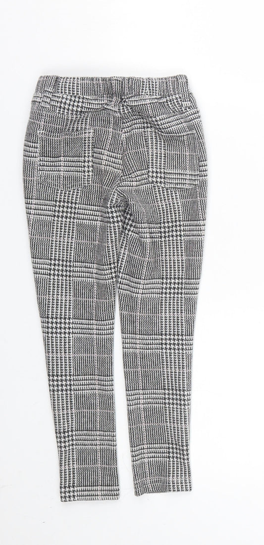 Dopo Dopo Girls Black Houndstooth Capri Trousers Size 5-6 Years