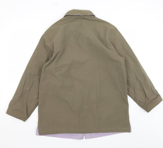 Danni Mac Womens Green Quilted Coat Size M