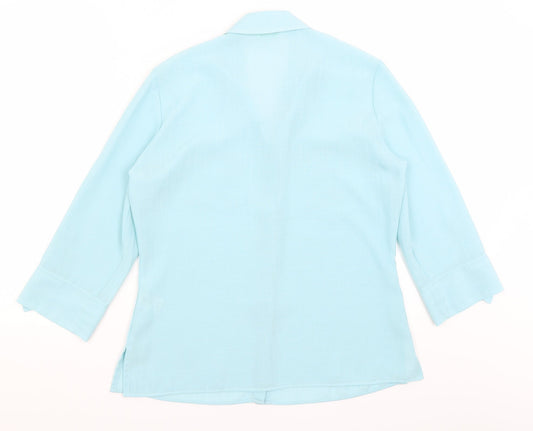 M&S Womens Blue Basic Button-Up Size 12