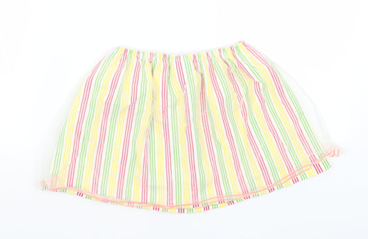Hulabaloo Girls White Striped Flare Skirt Size 5-6 Years