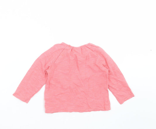 NEXT Girls Pink Striped Basic T-Shirt Size 9-12 Months