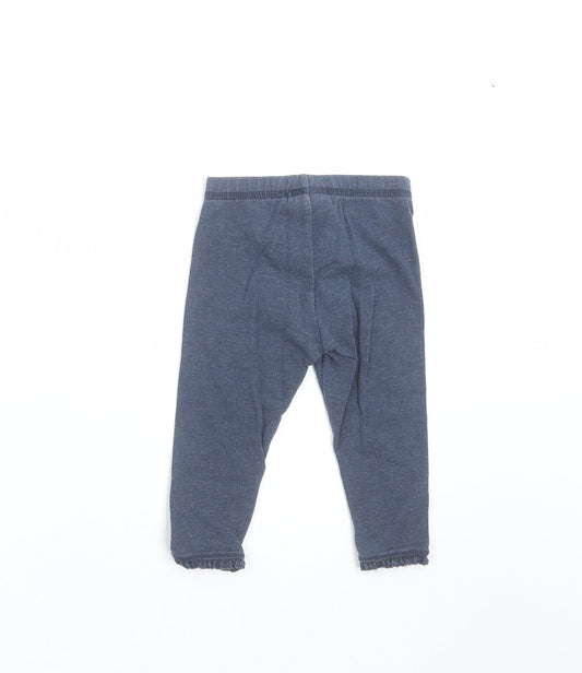NEXT Girls Blue Trousers Size 9-12 Months - leggings, butterfly