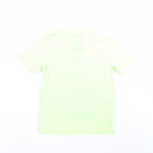 the little surf company Boys Green Basic T-Shirt Size 4-5 Years - dinosaur