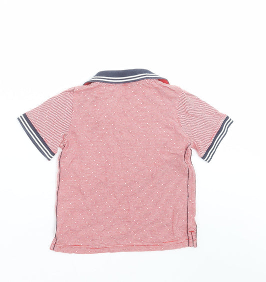 Nutmeg Boys Red Striped Basic Polo Size 4-5 Years