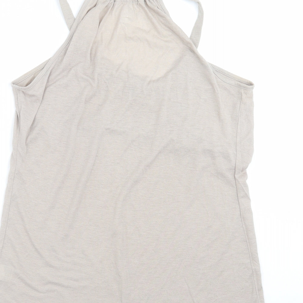 ana Womens Beige Basic T-Shirt Size S