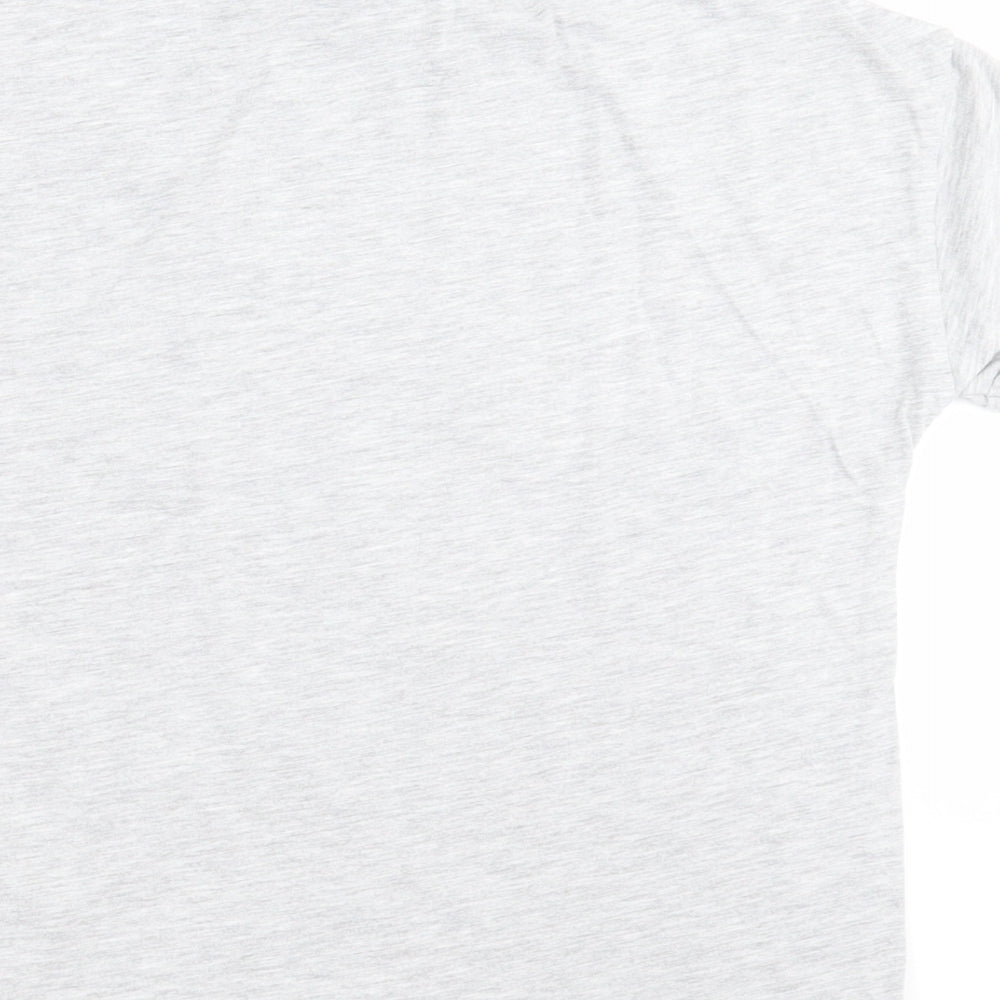 Marks and Spencer Girls Grey Basic T-Shirt Size 9-10 Years - sequin heart