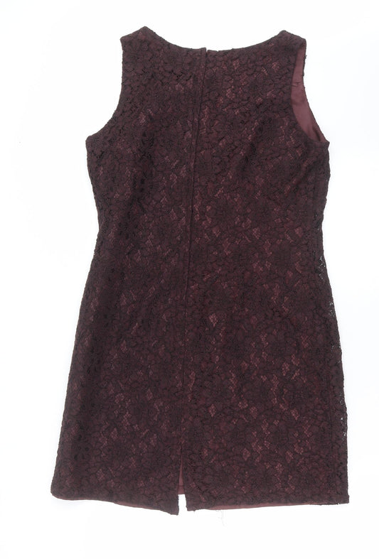 Meghan Womens Purple Floral Shift Size 14