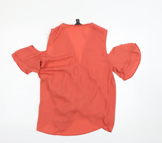 New Look Womens Pink Basic Blouse Size 10