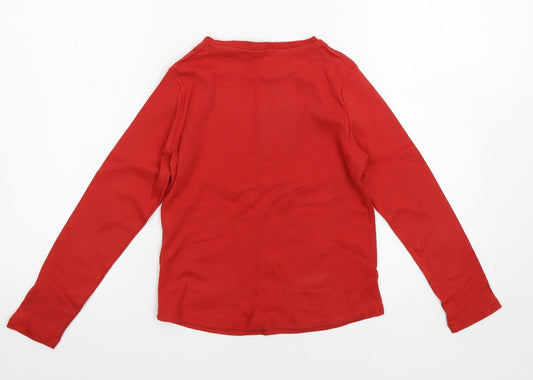 George Boys Red Solid Pyjama Top Size 9-10 Years - Christmas pyjama top