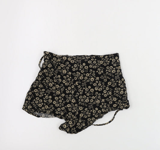 FOREVER 21 Womens Black Floral Sweat Shorts Size XS