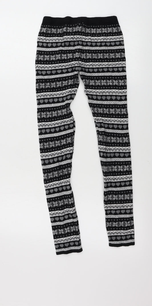 Primark Girls White Geometric Sweatpants Trousers Size 11-12 Years