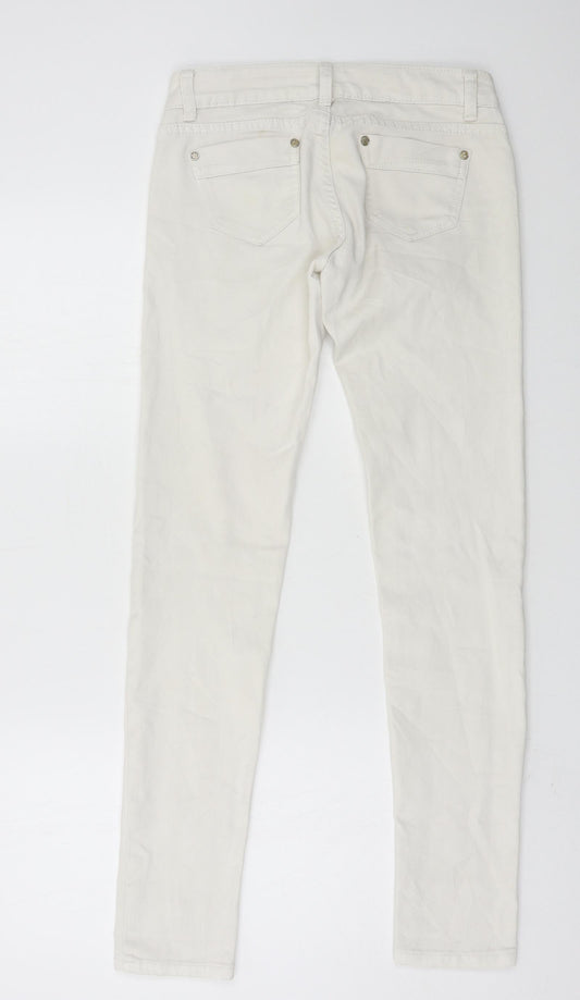 LD Style Womens White Denim Skinny Jeans Size 8 L30 in
