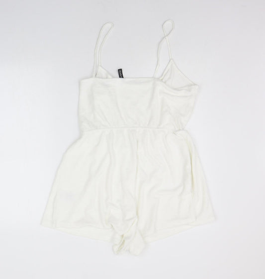 Divided Womens White Jumpsuit One-Piece Size L