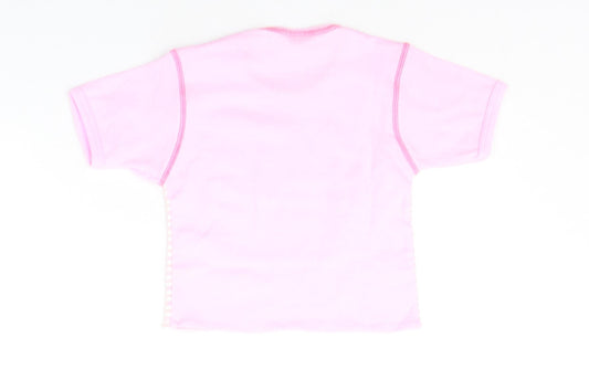 K&Y Girls Pink Striped Basic T-Shirt Size 4-5 Years