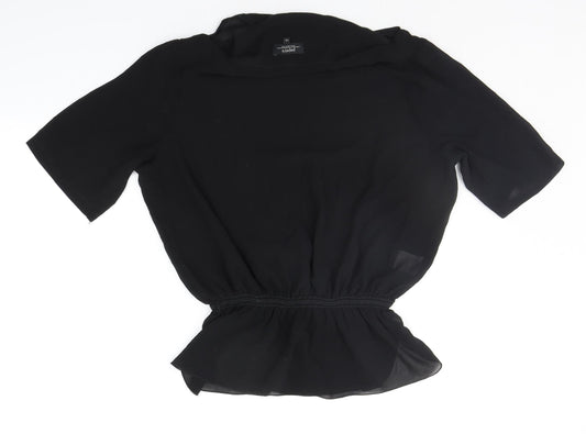 Papaya Womens Black Basic Blouse Size 10