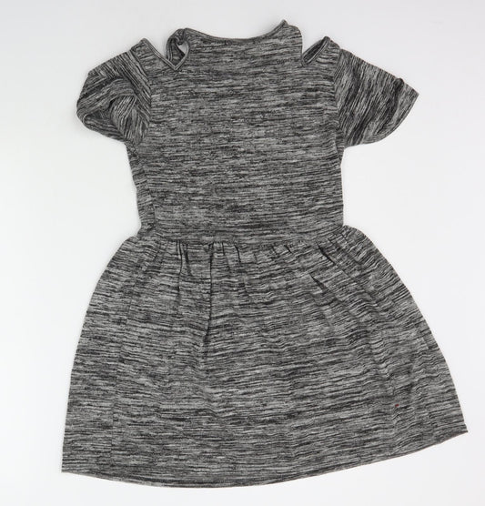 Miss Blush Girls Grey Houndstooth A-Line Size M
