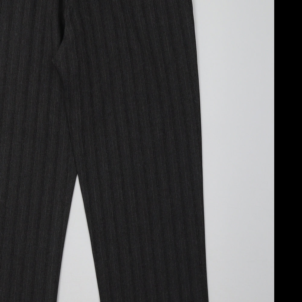Preworn Womens Grey Striped Trousers Size 18 L30 in