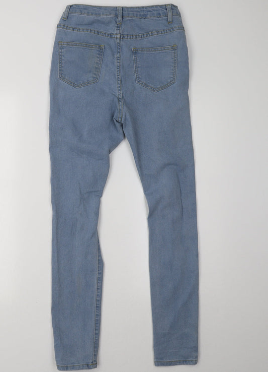 Boohoo Womens Blue Denim Skinny Jeans Size 6 L32 in