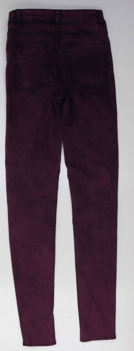 H&M Womens Purple Denim Skinny Jeans Size 8 L32 in