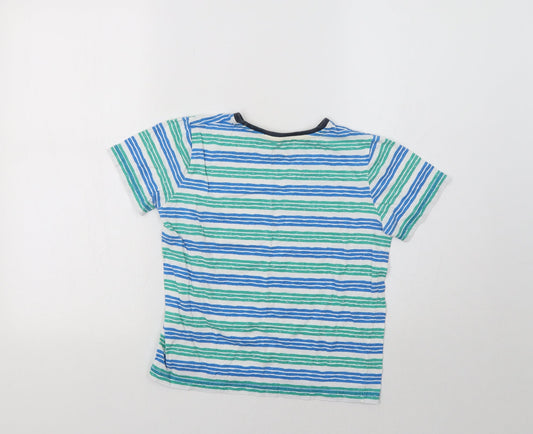 Nutmeg Girls Green Striped Basic T-Shirt Size 9-10 Years