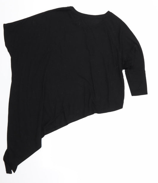 Berksha Womens Black Pullover Jumper Size 6 - Diagonally Cut Hem 1 x short 1 x 3/4 sleeve