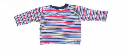 Mothercare Boys Red Striped Basic Casual Size 9-12 Months - Red White Blue Grey Stripe