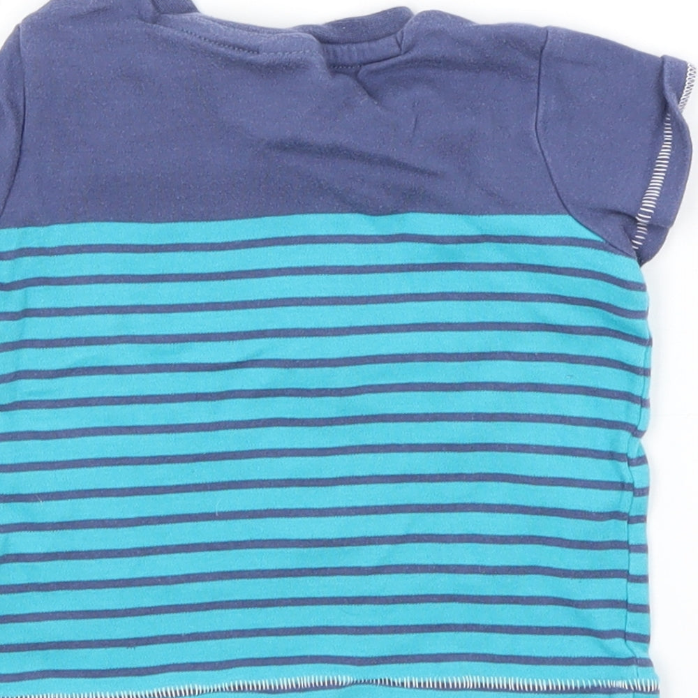 Mini Club Baby Blue Striped Basic T-Shirt Size 12-18 Months