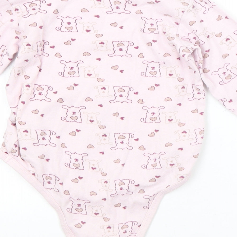 Preworn Baby Pink Animal Print Babygrow One-Piece Size 18 Months