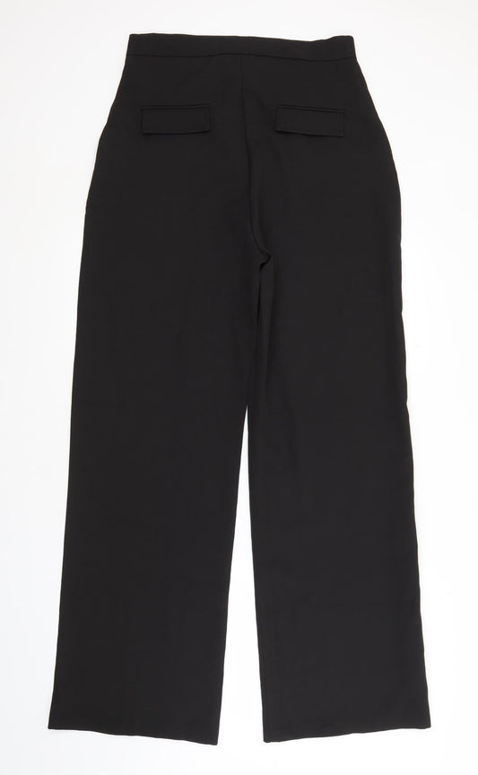 PRETTYLITTLETHING Womens Black Trousers Size 12 L33 in