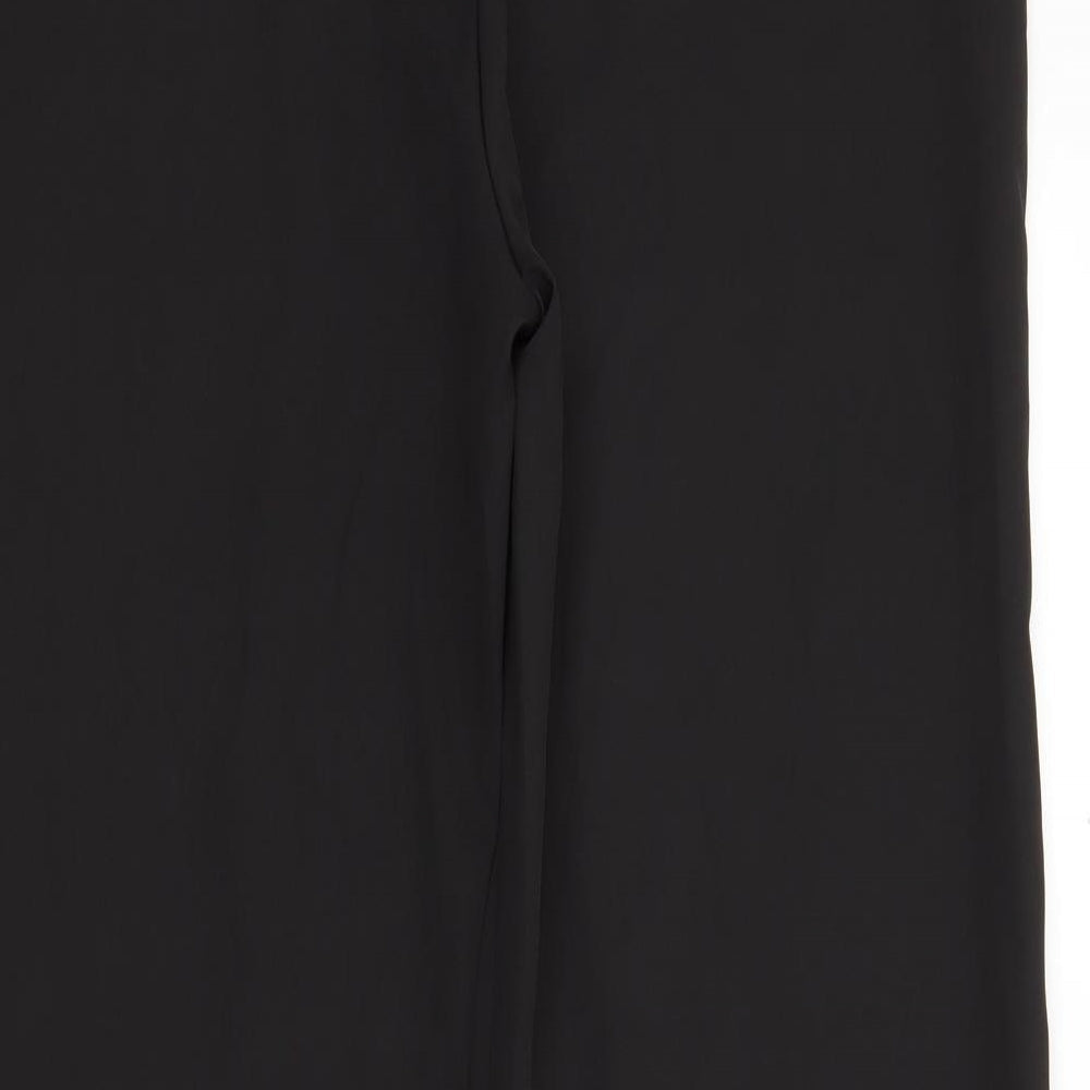 PRETTYLITTLETHING Womens Black Trousers Size 12 L33 in