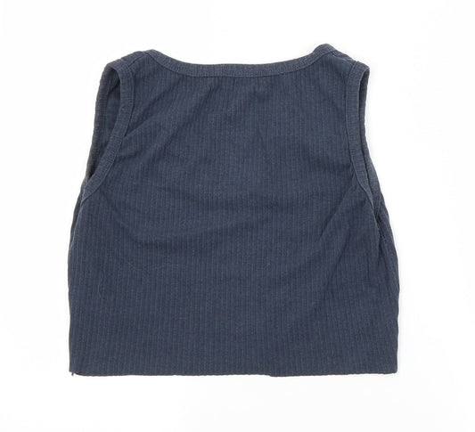 Missguided Womens Blue Cropped Tank Size 12