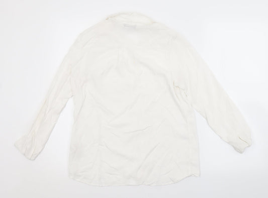 Papaya Womens White Basic Button-Up Size 10