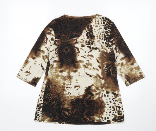 Text Womens Multicoloured Animal Print Pullover Jumper Size S