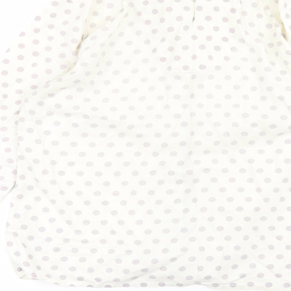 Marks and Spencer Womens White Polka Dot Basic Button-Up Size 12
