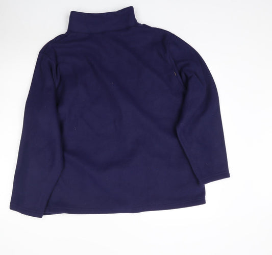 Anne De Lancay Womens Blue Fleece Pullover Sweatshirt Size XL