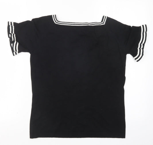 Simon Jeffrey Womens Black Pullover Jumper Size S