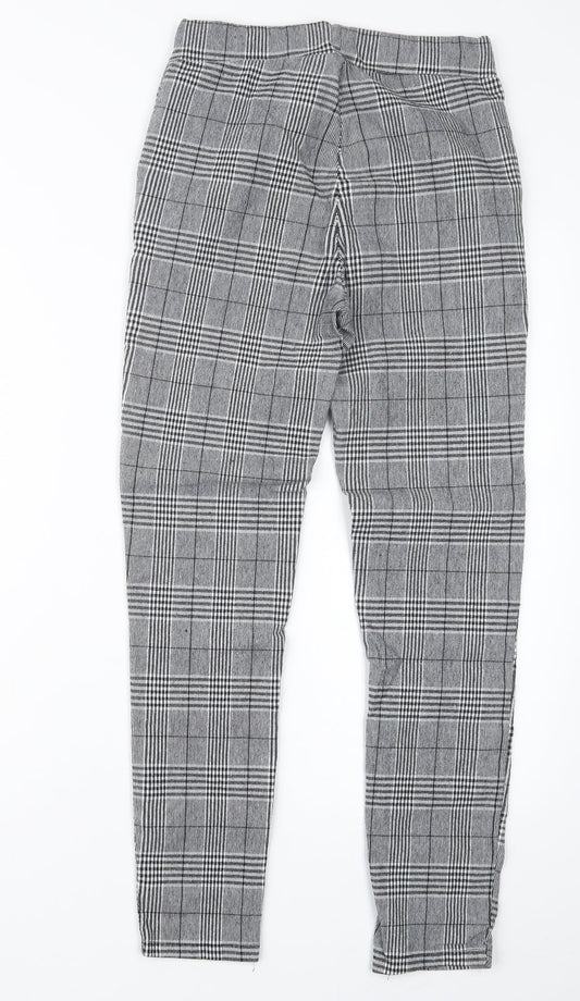Preworn Womens Black Houndstooth Trousers Size M L26 in