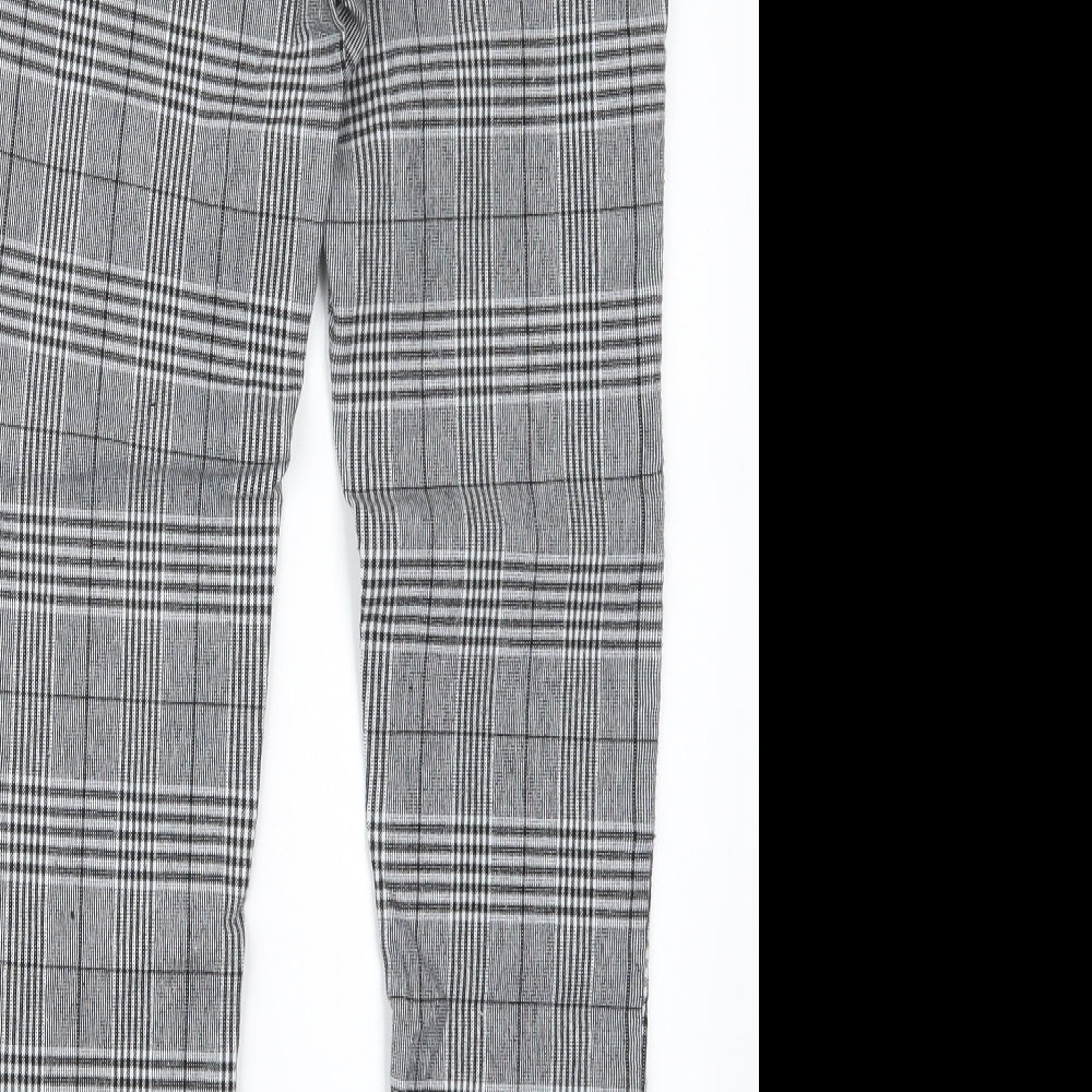 Preworn Womens Black Houndstooth Trousers Size M L26 in