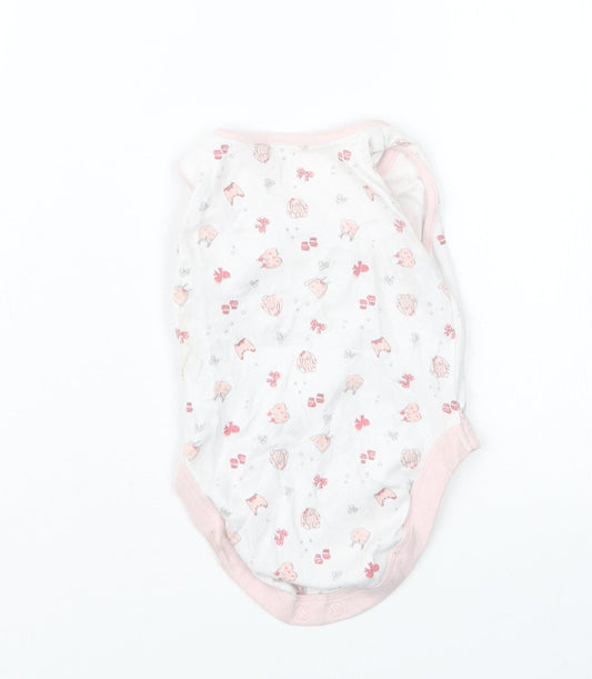 NEXT Girls White Geometric Babygrow One-Piece Size 0-3 Months