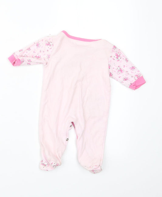 Pitter Patter Girls Pink Geometric Babydoll One Piece Size 3-6 Months