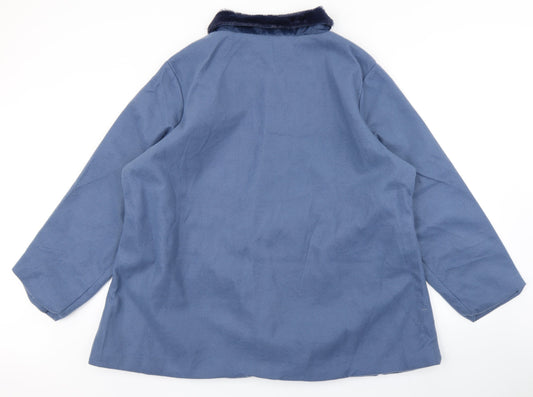 Gabrielle Vicenza Womens Blue Overcoat Coat Size 20
