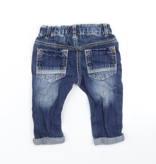 NEXT Girls Blue Denim Cargo Jeans Size 6-9 Months