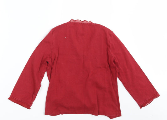 Per Una Womens Red Pullover Sweatshirt Size 12