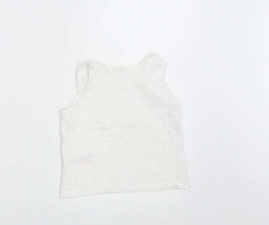 Primark Girls White Basic Tank Size 4-5 Years