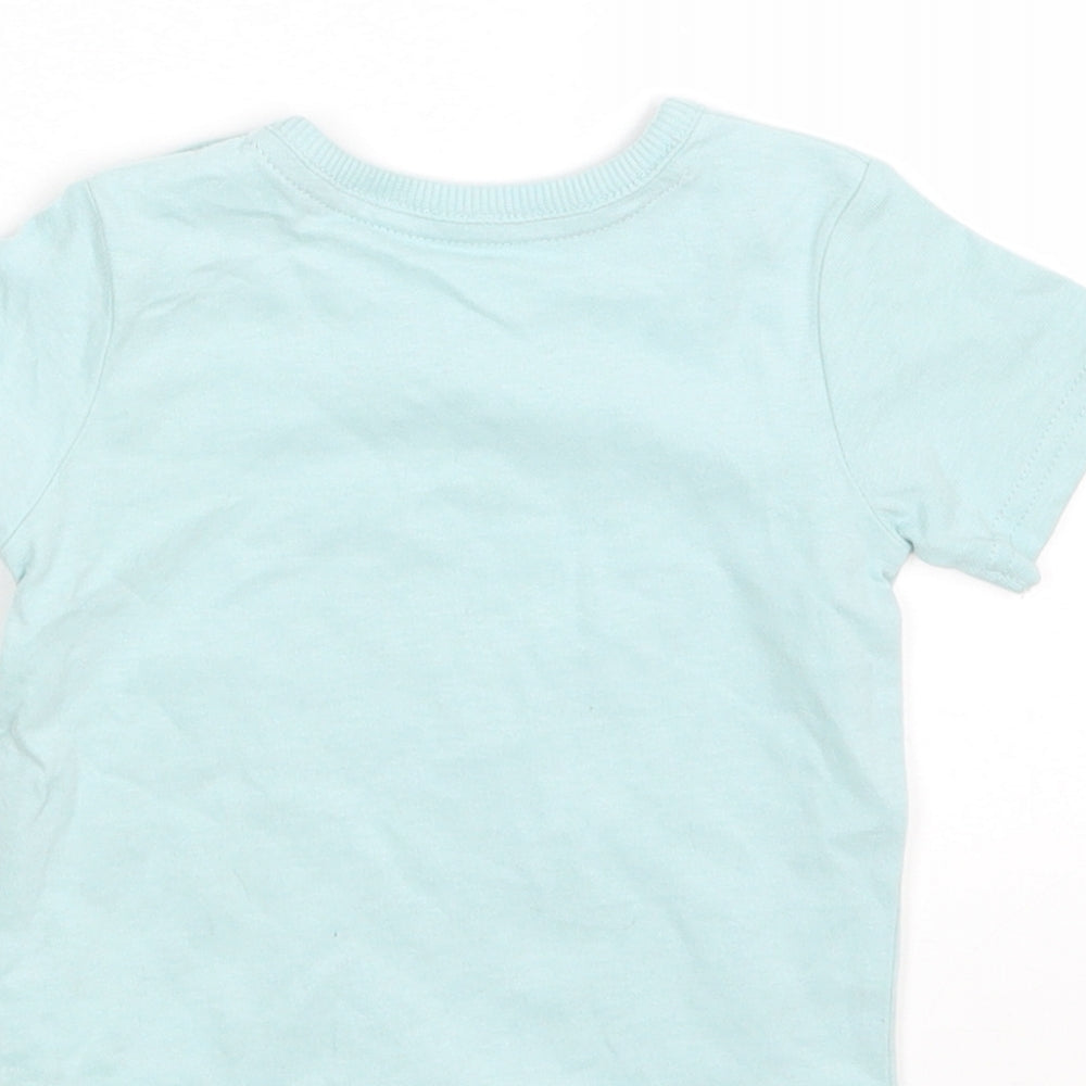 George Baby Blue Animal Print Basic T-Shirt Size 3-6 Months